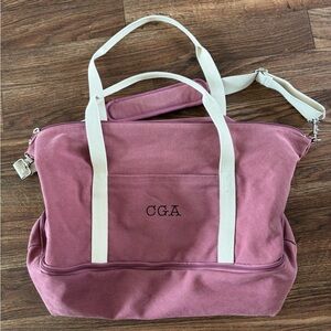 Lo and Sons Catalina Deluxe Small Canvas Duffel Tote in Dusty Rose